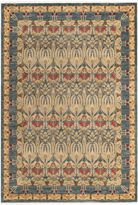 Navy Blue 7' 1 x 10' Edinburgh Rectangle Area Rug 100% Polypropylene Easy Clean With Cotton Backing Traditional Classic Design Carpet for Living, Dining Room, Office for Sale at Rug Engine