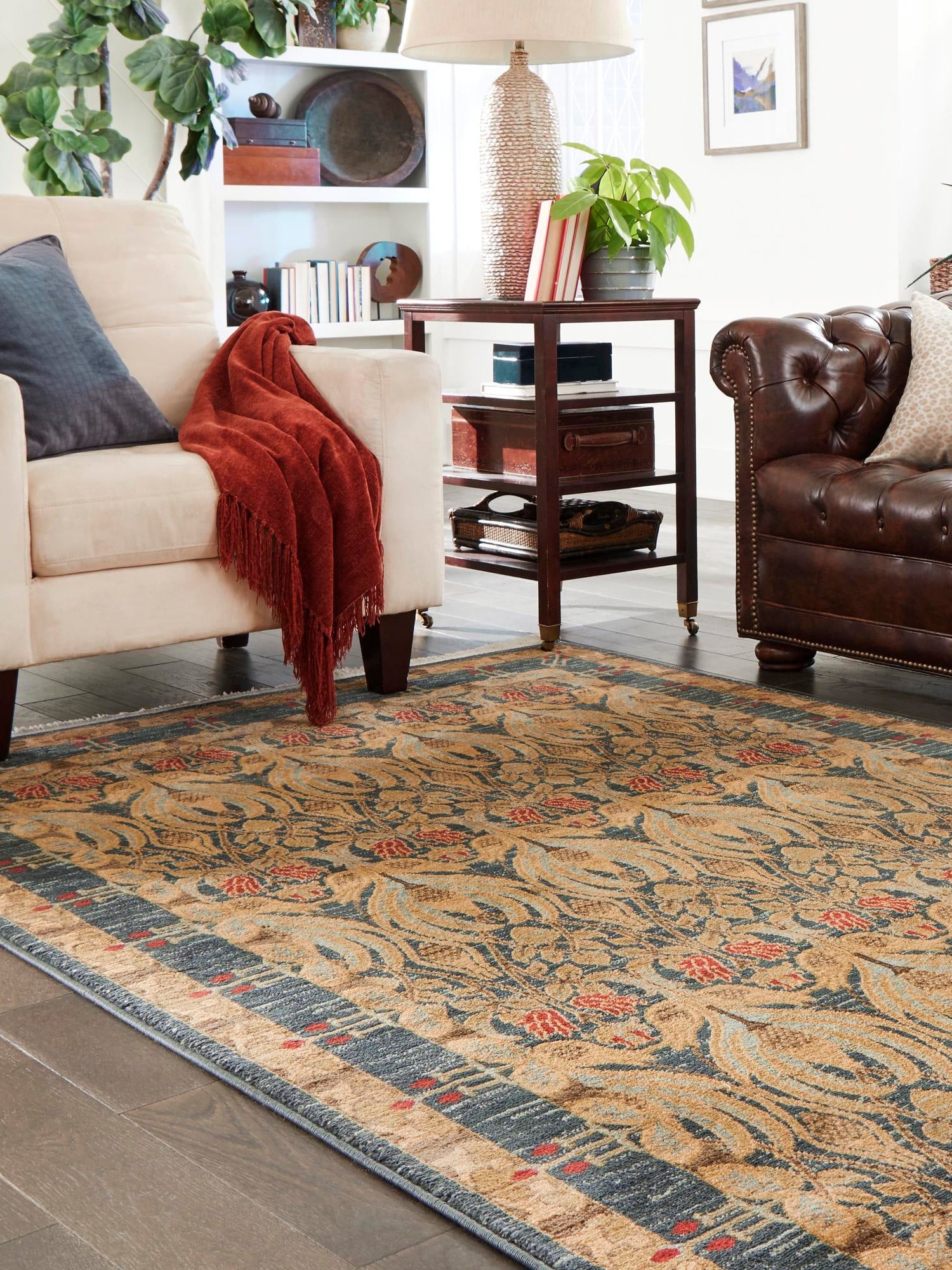 Navy Blue 10' x 13' 1 Edinburgh Rectangle Area Rug 100% Polypropylene Easy Clean With Cotton Backing Traditional Classic Design Carpet for Living, Dining Room, Office for Sale at Rug Engine