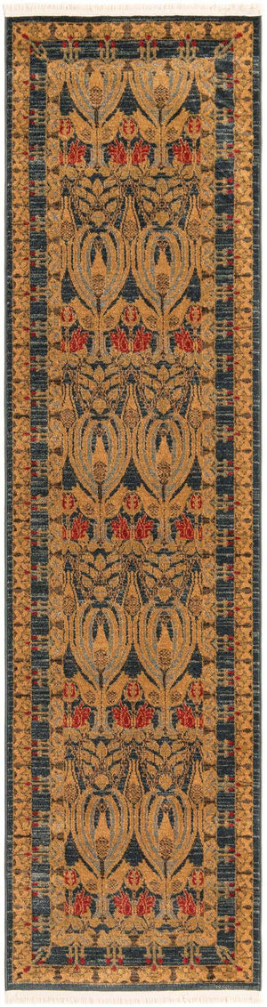 Navy Blue 2' 7 x 10' Edinburgh Runner Area Rug 100% Polypropylene Easy Clean With Cotton Backing Traditional Classic Design Carpet for Living, Dining Room, Office for Sale at Rug Engine