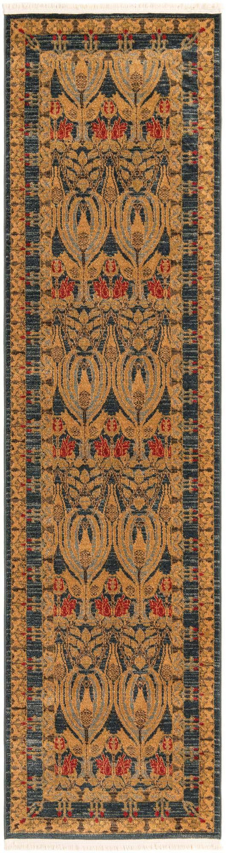 Navy Blue 2' 7 x 10' Edinburgh Runner Area Rug 100% Polypropylene Easy Clean With Cotton Backing Traditional Classic Design Carpet for Living, Dining Room, Office for Sale at Rug Engine