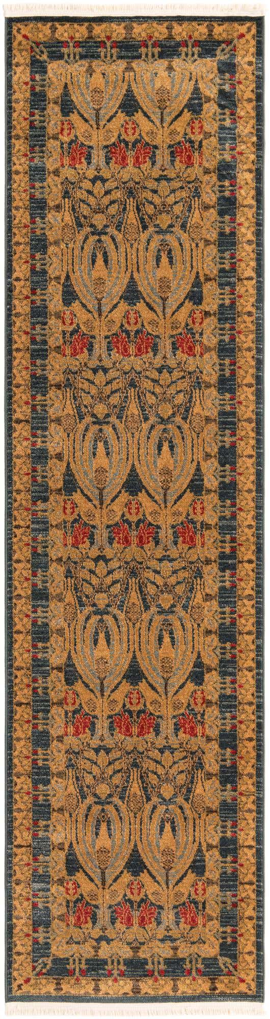 Navy Blue 2' 7 x 10' Edinburgh Runner Area Rug 100% Polypropylene Easy Clean With Cotton Backing Traditional Classic Design Carpet for Living, Dining Room, Office for Sale at Rug Engine