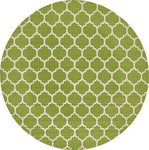 Light Green 7' 10 x 7' 10 Trellis Round Area Rug
