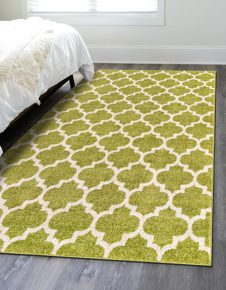 Light Green 2' x 3' 1 Trellis Rectangle Area Rug Geometric Modern Unique Durable Easy Clean Carpet for Contemporary Interior Design for Sale at Rug Engine