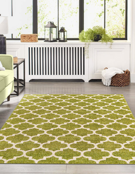 Light Green 2' x 3' 1 Trellis Rectangle Area Rug Geometric Modern Unique Durable Easy Clean Carpet for Contemporary Interior Design for Sale at Rug Engine