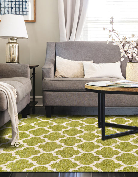 Light Green 2' x 3' 1 Trellis Rectangle Area Rug Geometric Modern Unique Durable Easy Clean Carpet for Contemporary Interior Design for Sale at Rug Engine
