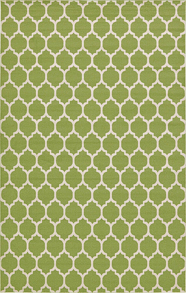 Light Green 5' 3 x 8' Trellis Rectangle Area Rug