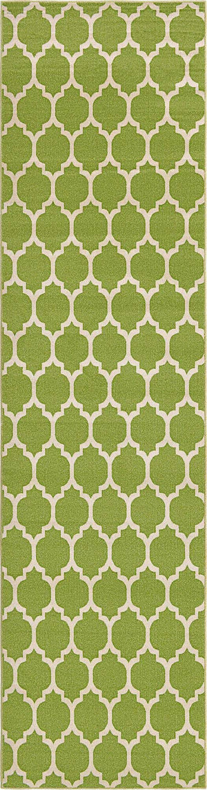 Light Green 2' 7 x 10' Trellis Runner Area Rug
