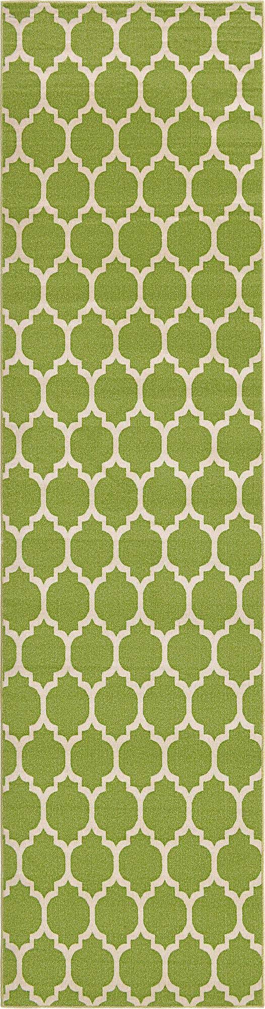 Light Green 2' 7 x 10' Trellis Runner Area Rug