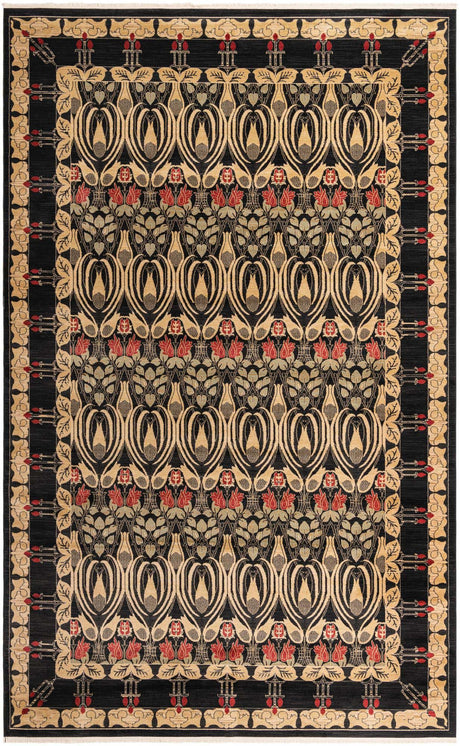 Black 10' 6 x 16' 5 Edinburgh Rectangle Area Rug 100% Polypropylene Easy Clean With Cotton Backing Traditional Classic Design Carpet for Living, Dining Room, Office for Sale at Rug Engine