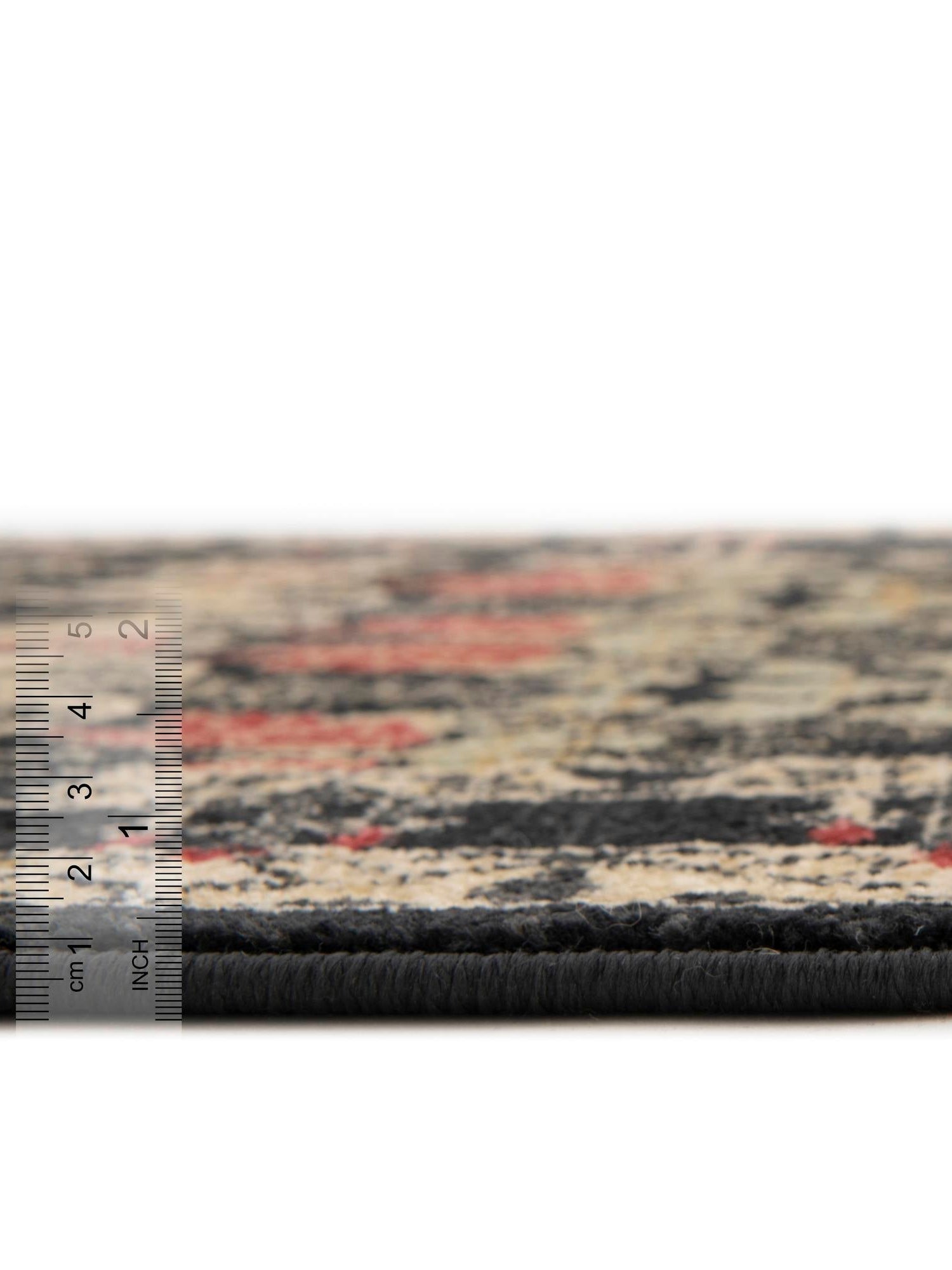 Black 6' 1 x 6' 1 Edinburgh Round Area Rug 100% Polypropylene Easy Clean With Cotton Backing Traditional Classic Design Carpet for Living, Dining Room, Office for Sale at Rug Engine