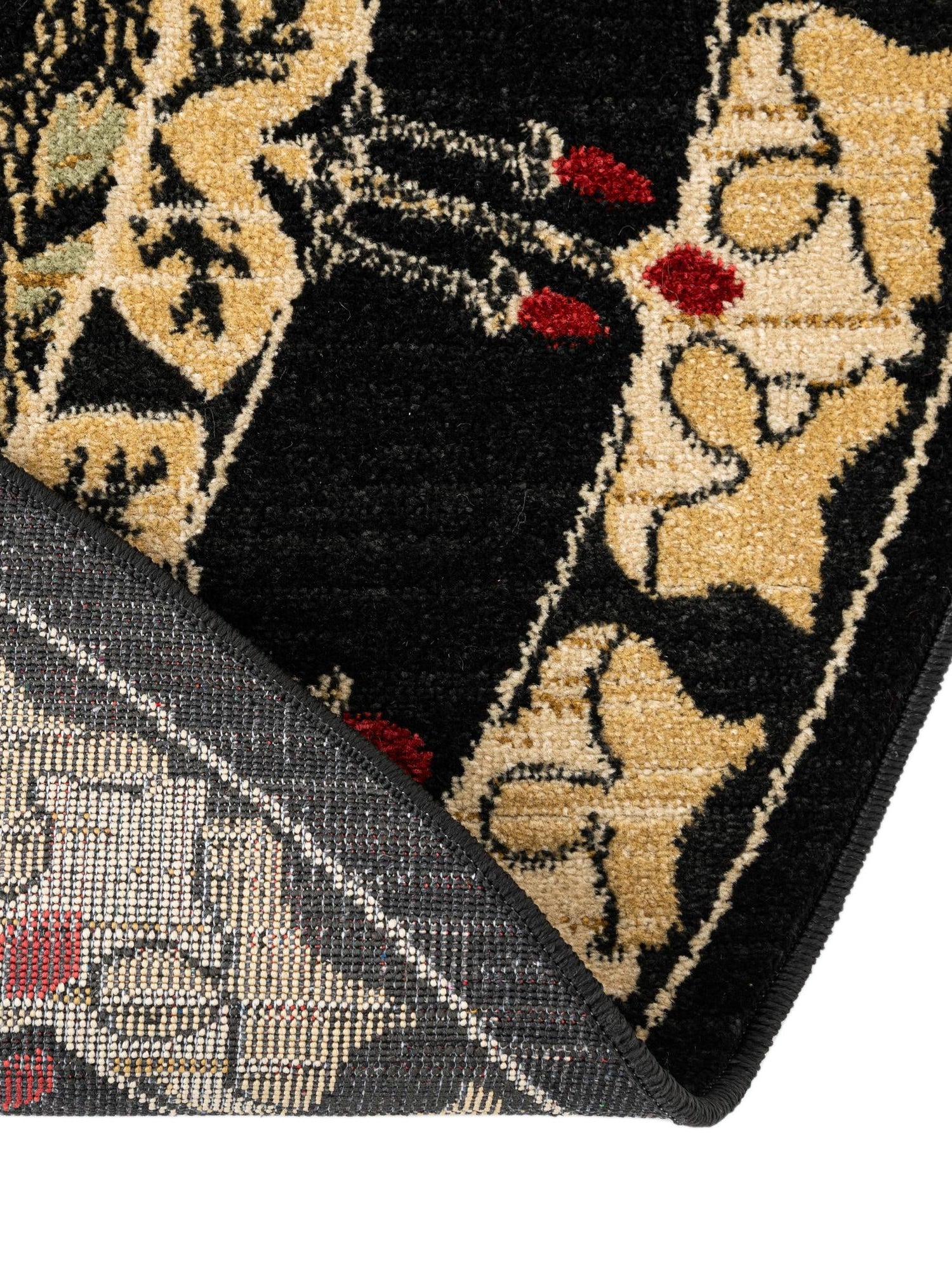 Black 3' 1 x 3' 1 Edinburgh Round Area Rug 100% Polypropylene Easy Clean With Cotton Backing Traditional Classic Design Carpet for Living, Dining Room, Office for Sale at Rug Engine