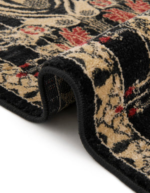 Black 8' x 8' Edinburgh Round Area Rug 100% Polypropylene Easy Clean With Cotton Backing Traditional Classic Design Carpet for Living, Dining Room, Office for Sale at Rug Engine