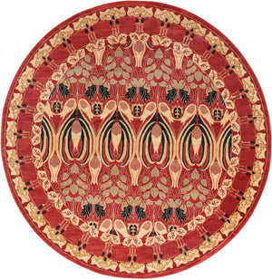 Rust Red 8' x 8' Edinburgh Round Area Rug 100% Polypropylene Easy Clean With Cotton Backing Traditional Classic Design Carpet for Living, Dining Room, Office for Sale at Rug Engine