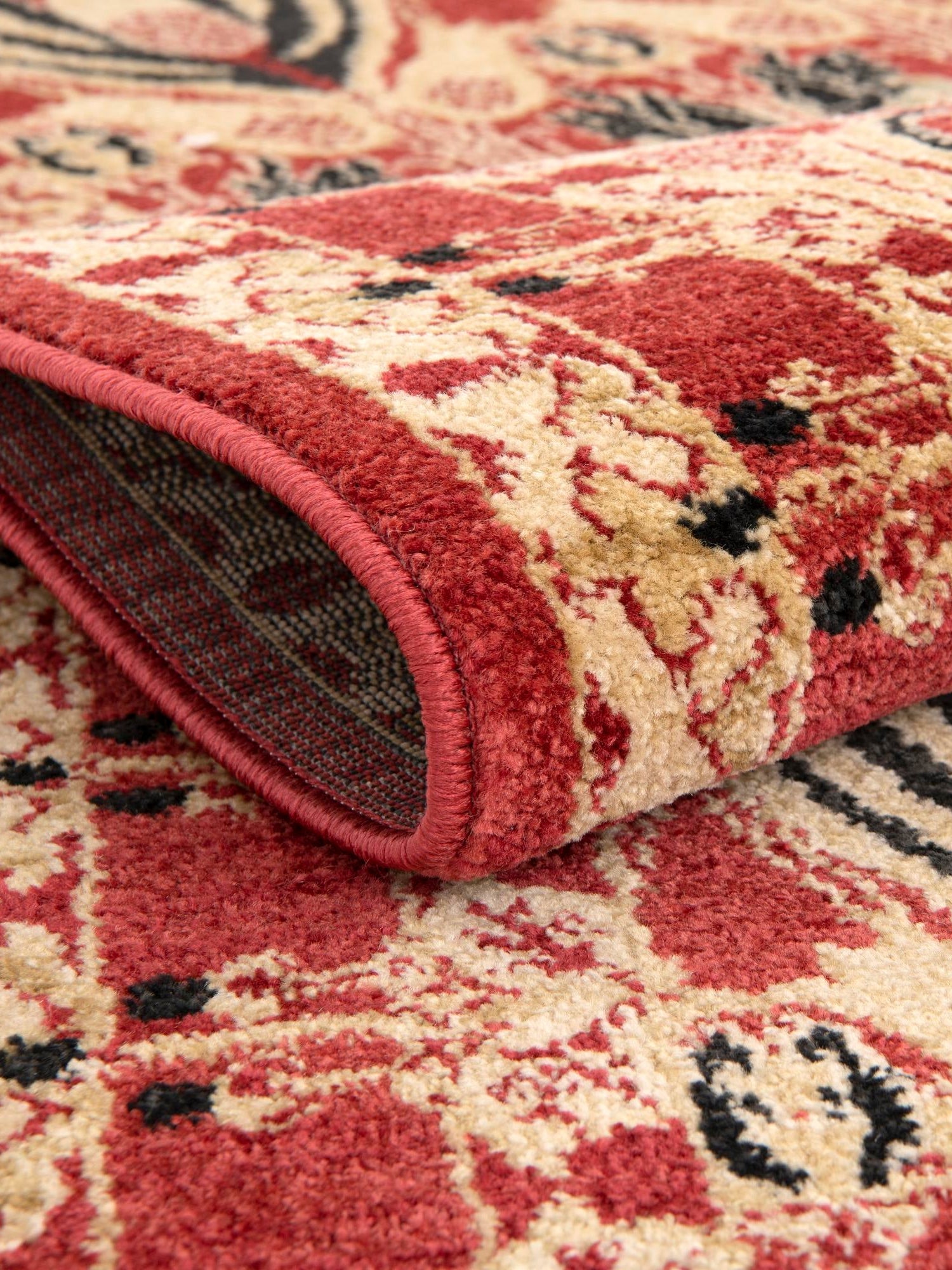 Rust Red 8' x 8' Edinburgh Round Area Rug 100% Polypropylene Easy Clean With Cotton Backing Traditional Classic Design Carpet for Living, Dining Room, Office for Sale at Rug Engine