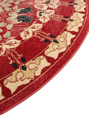 Rust Red 8' x 8' Edinburgh Round Area Rug 100% Polypropylene Easy Clean With Cotton Backing Traditional Classic Design Carpet for Living, Dining Room, Office for Sale at Rug Engine