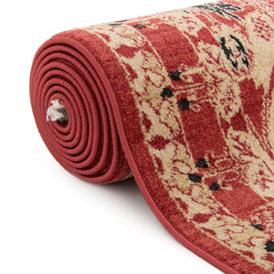 Rust Red 2' 7 x 10' Edinburgh Runner Area Rug 100% Polypropylene Easy Clean With Cotton Backing Traditional Classic Design Carpet for Living, Dining Room, Office for Sale at Rug Engine