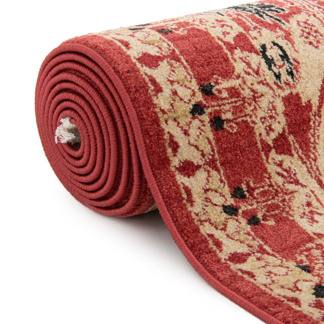 Rust Red 2' 7 x 10' Edinburgh Runner Area Rug 100% Polypropylene Easy Clean With Cotton Backing Traditional Classic Design Carpet for Living, Dining Room, Office for Sale at Rug Engine