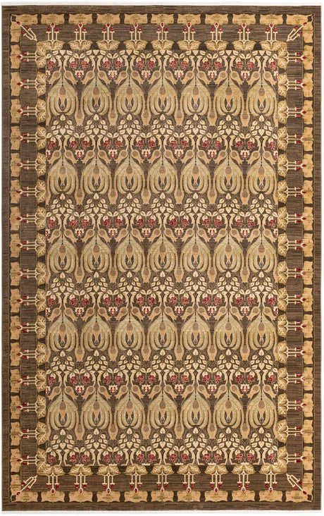 Brown 10' 6 x 16' 5 Edinburgh Rectangle Area Rug 100% Polypropylene Easy Clean With Cotton Backing Traditional Classic Design Carpet for Living, Dining Room, Office for Sale at Rug Engine