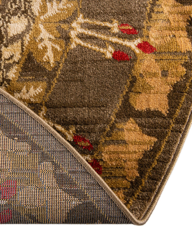 Brown 5' 1 x 5' 1 Edinburgh Round Area Rug 100% Polypropylene Easy Clean With Cotton Backing Traditional Classic Design Carpet for Living, Dining Room, Office for Sale at Rug Engine