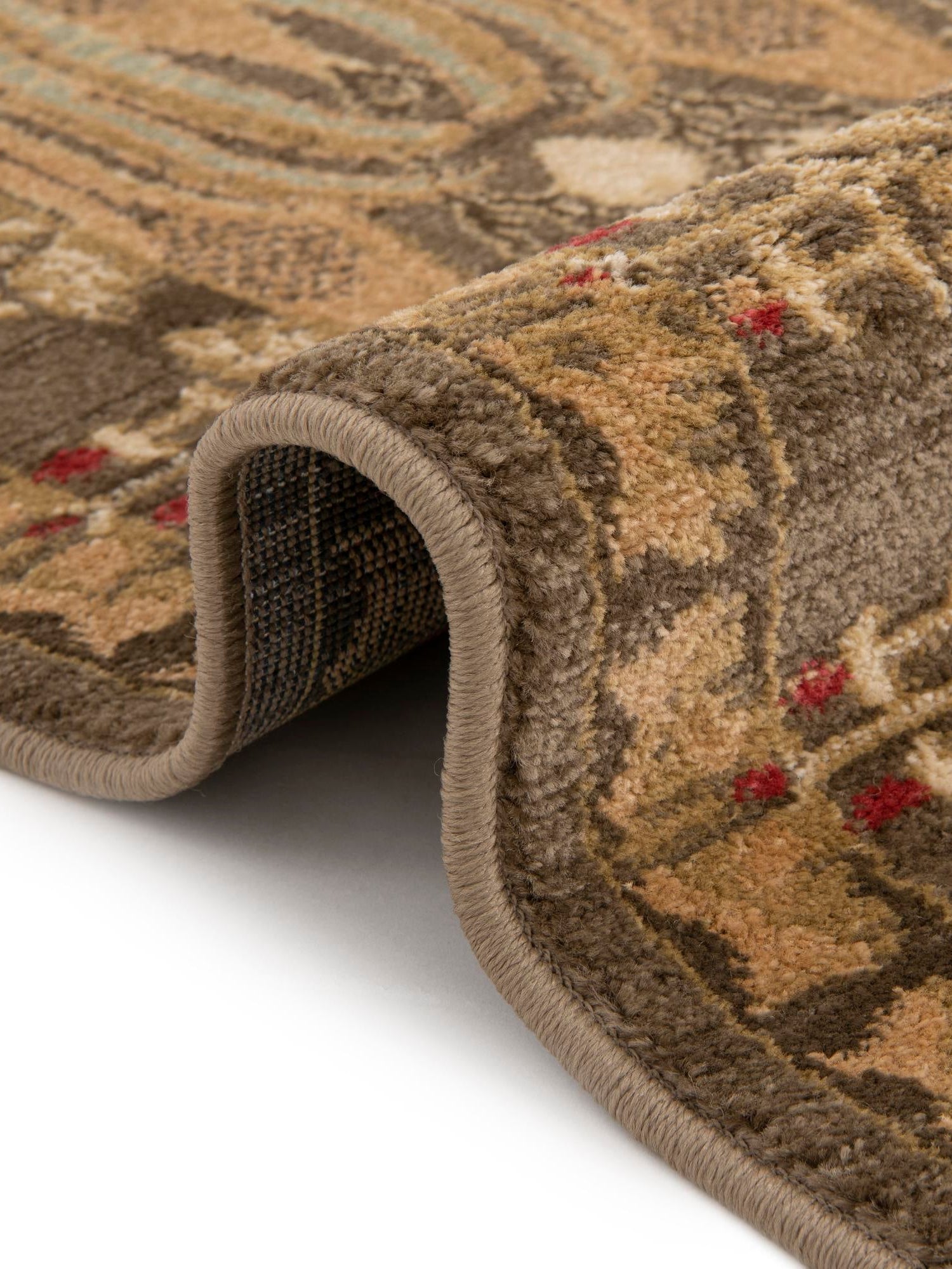 Brown 5' 1 x 5' 1 Edinburgh Round Area Rug 100% Polypropylene Easy Clean With Cotton Backing Traditional Classic Design Carpet for Living, Dining Room, Office for Sale at Rug Engine