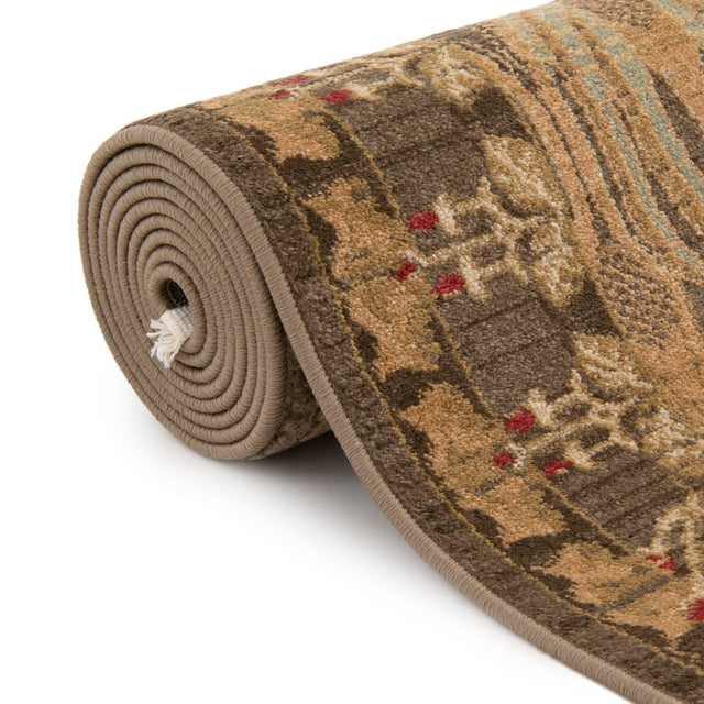 Brown 3' 1 x 3' 1 Edinburgh Round Area Rug 100% Polypropylene Easy Clean With Cotton Backing Traditional Classic Design Carpet for Living, Dining Room, Office for Sale at Rug Engine