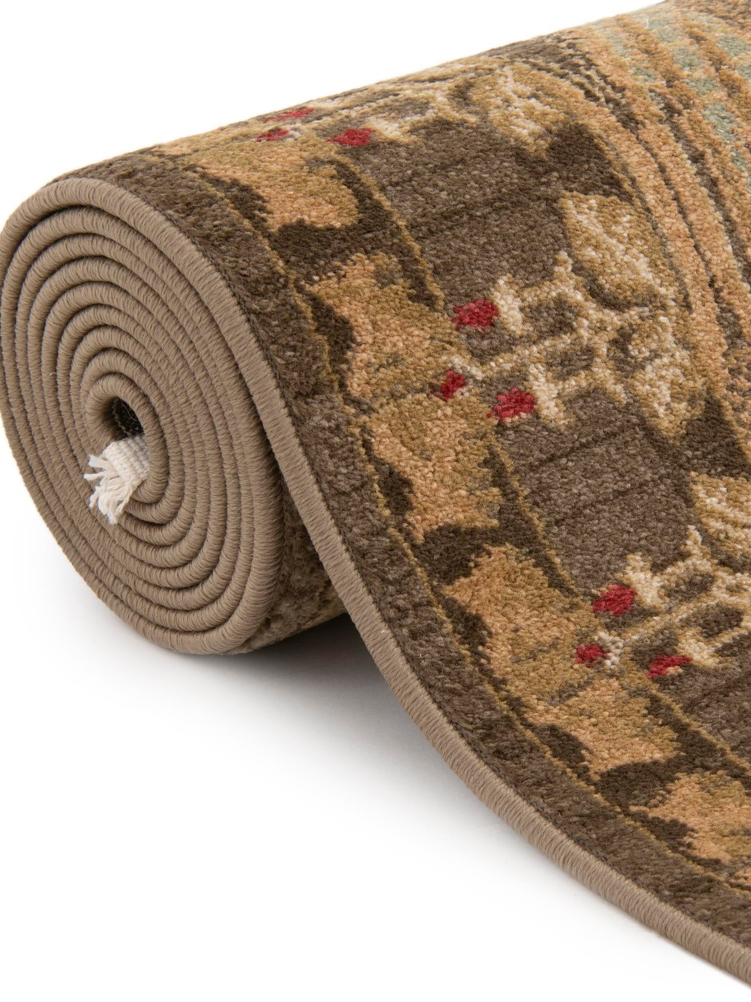 Brown 13' 1 x 13' 1 Edinburgh Round Area Rug 100% Polypropylene Easy Clean With Cotton Backing Traditional Classic Design Carpet for Living, Dining Room, Office for Sale at Rug Engine