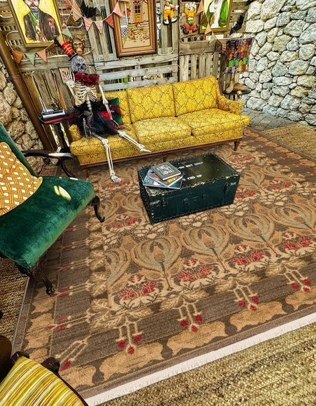 Brown 8' x 10' Edinburgh Rectangle Area Rug 100% Polypropylene Easy Clean With Cotton Backing Traditional Classic Design Carpet for Living, Dining Room, Office for Sale at Rug Engine