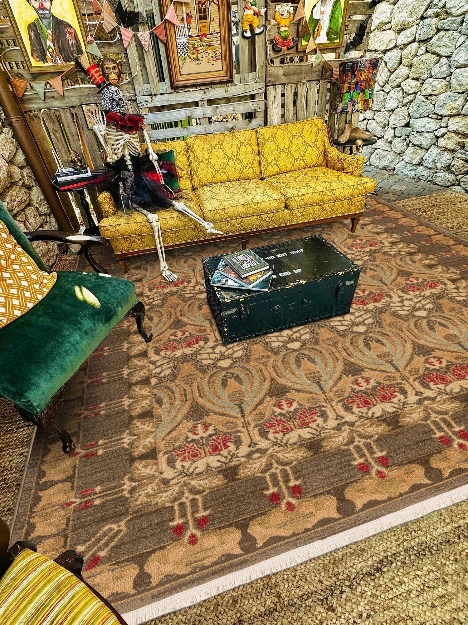 Brown 7' 1 x 10' Edinburgh Rectangle Area Rug 100% Polypropylene Easy Clean With Cotton Backing Traditional Classic Design Carpet for Living, Dining Room, Office for Sale at Rug Engine