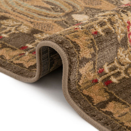 Brown 5' 1 x 8' Edinburgh Rectangle Area Rug 100% Polypropylene Easy Clean With Cotton Backing Traditional Classic Design Carpet for Living, Dining Room, Office for Sale at Rug Engine