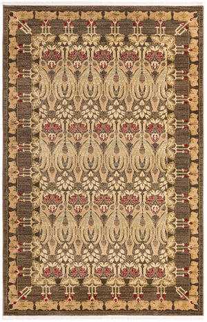 Brown 5' 1 x 8' Edinburgh Rectangle Area Rug 100% Polypropylene Easy Clean With Cotton Backing Traditional Classic Design Carpet for Living, Dining Room, Office for Sale at Rug Engine