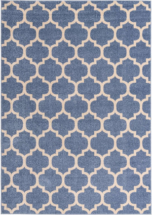 Light Blue 7' 1 x 10' Trellis Rectangle Area Rug