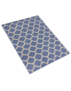Light Blue 5' 3 x 8' Trellis Rectangle Area Rug