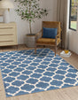 Light Blue 9' x 12' Trellis Rectangle Area Rug Geometric Modern Unique Durable Easy Clean Carpet for Contemporary Interior Design for Sale at Rug Engine