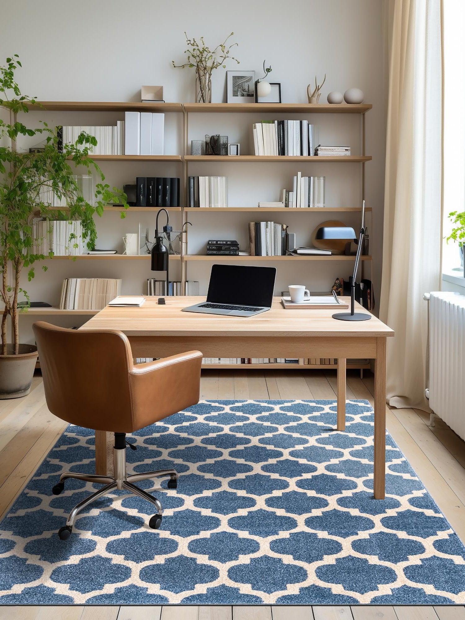 Light Blue 2' x 3' 1 Trellis Rectangle Area Rug