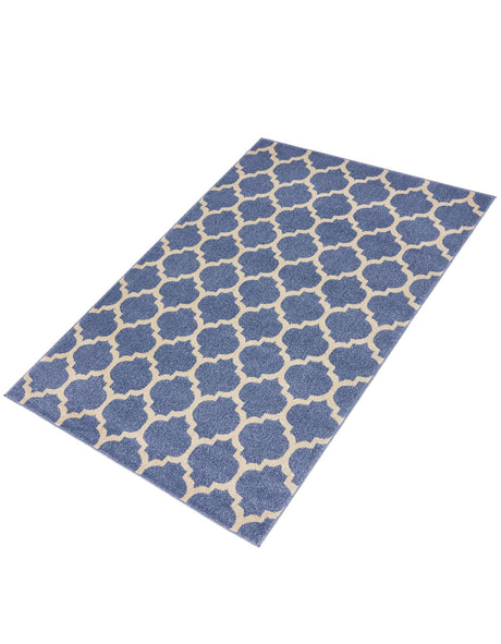 Light Blue 5' 3 x 8' Trellis Rectangle Area Rug Geometric Modern Unique Durable Easy Clean Carpet for Contemporary Interior Design for Sale at Rug Engine