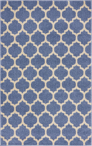 Light Blue 5' 3 x 8' Trellis Rectangle Area Rug