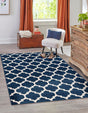 Dark Blue 6' 1 x 9' Trellis Rectangle Area Rug