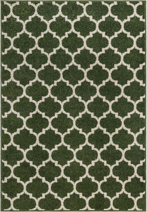 Dark Green 7' 1 x 10' Trellis Rectangle Area Rug