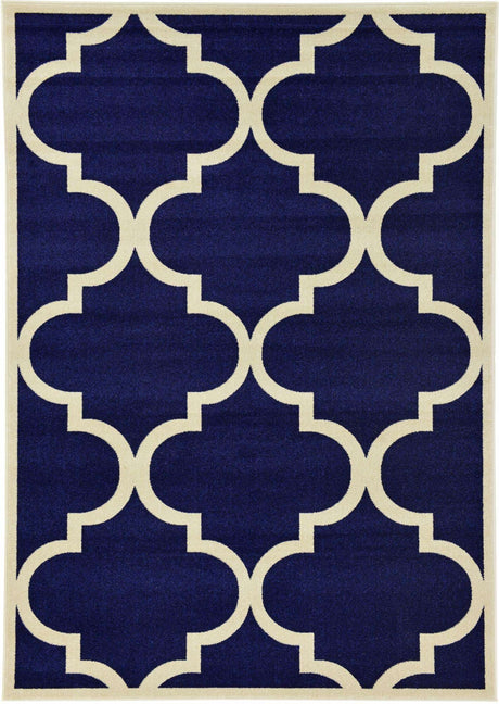 Navy Blue 7' 1 x 10' Trellis Rectangle Area Rug