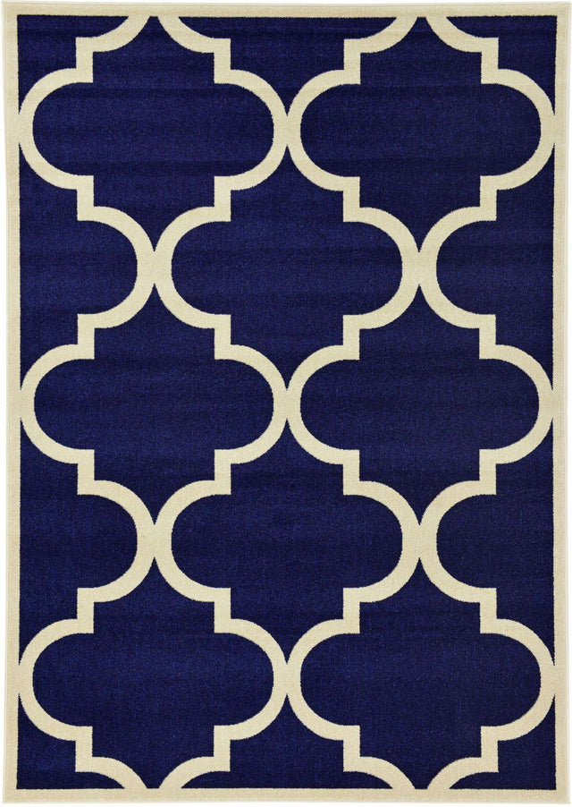 Navy Blue 7' 1 x 10' Trellis Rectangle Area Rug