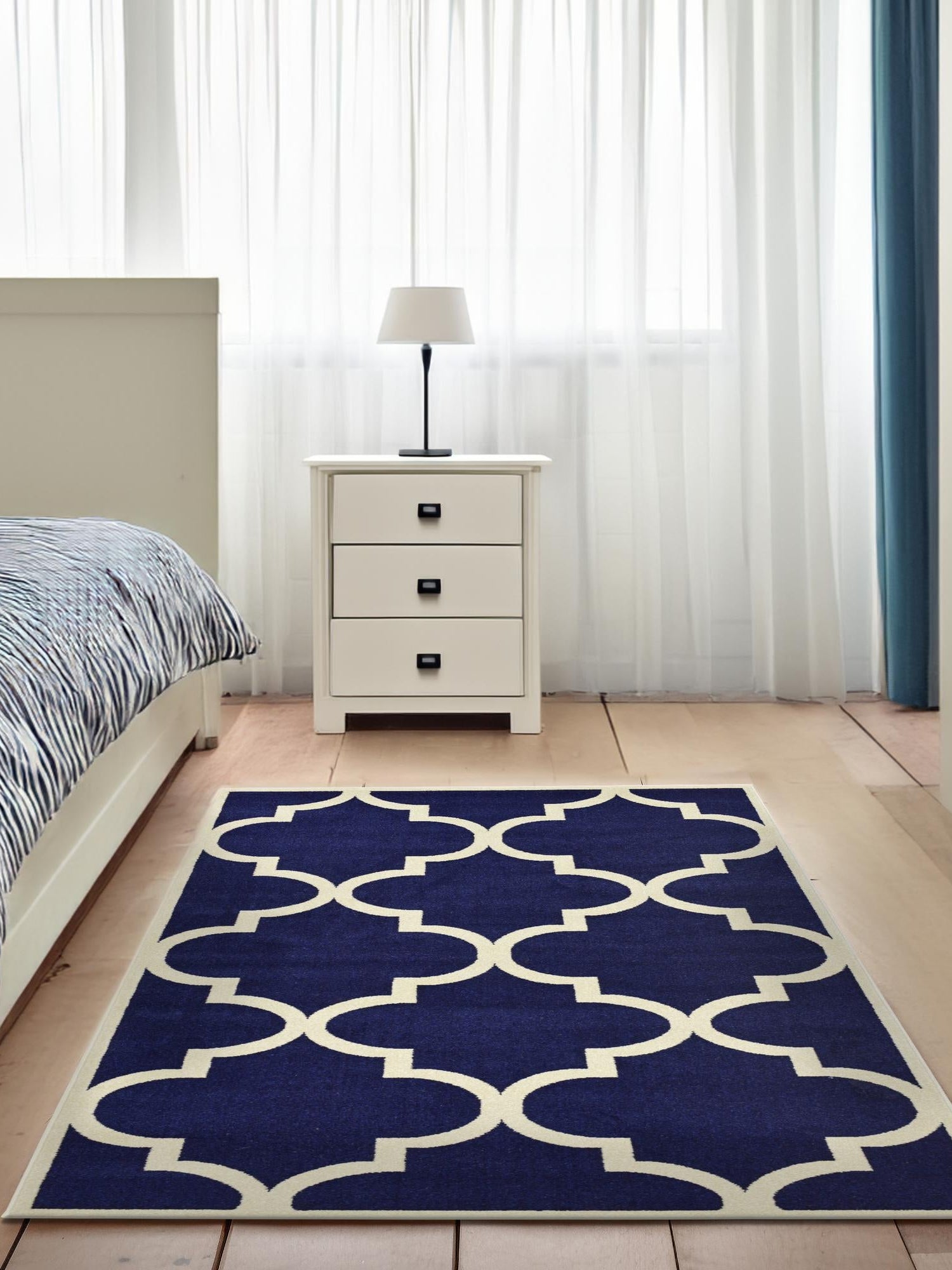 Navy Blue 2' x 3' 1 Trellis Rectangle Area Rug