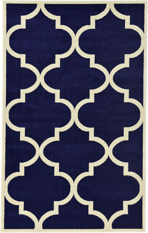 Navy Blue 5' 3 x 8' Trellis Rectangle Area Rug
