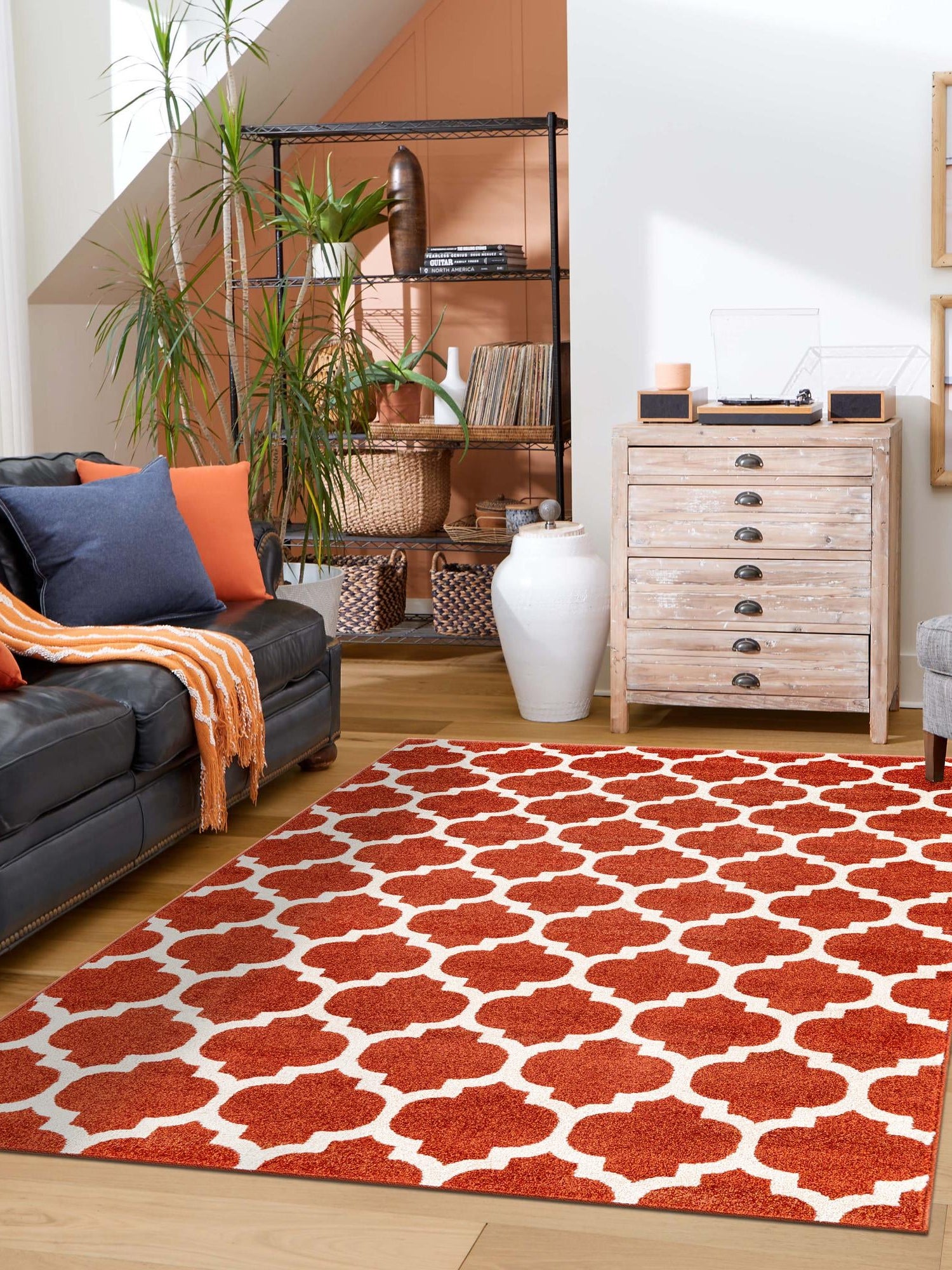 Light Terracotta 7' 1 x 10' Trellis Rectangle Area Rug