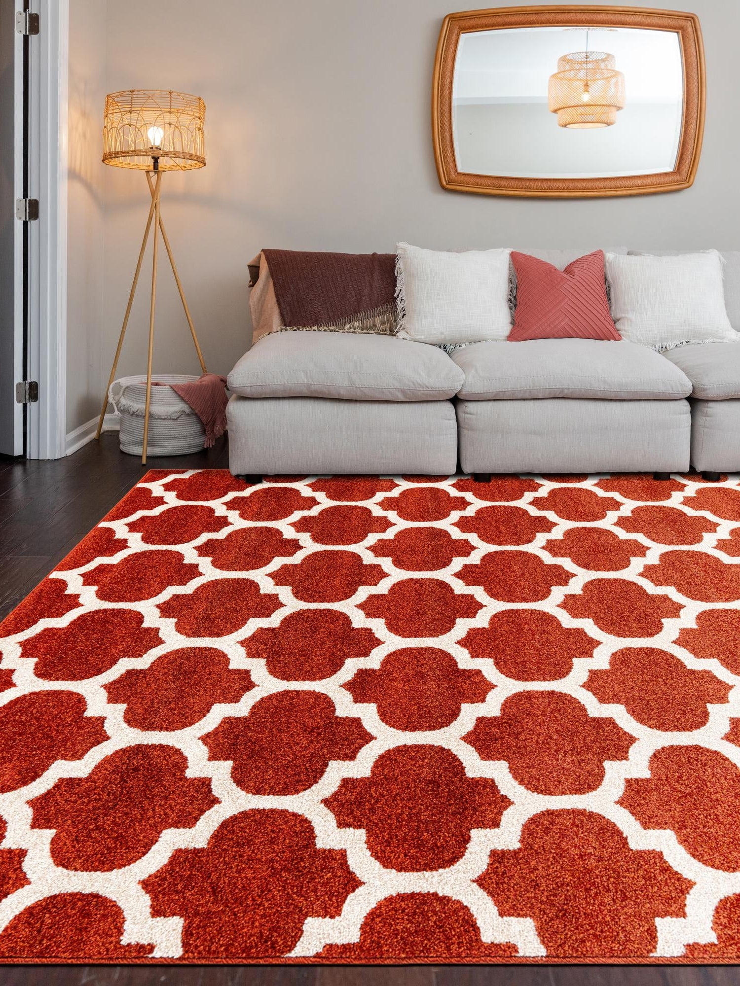 Light Terracotta 7' 1 x 10' Trellis Rectangle Area Rug