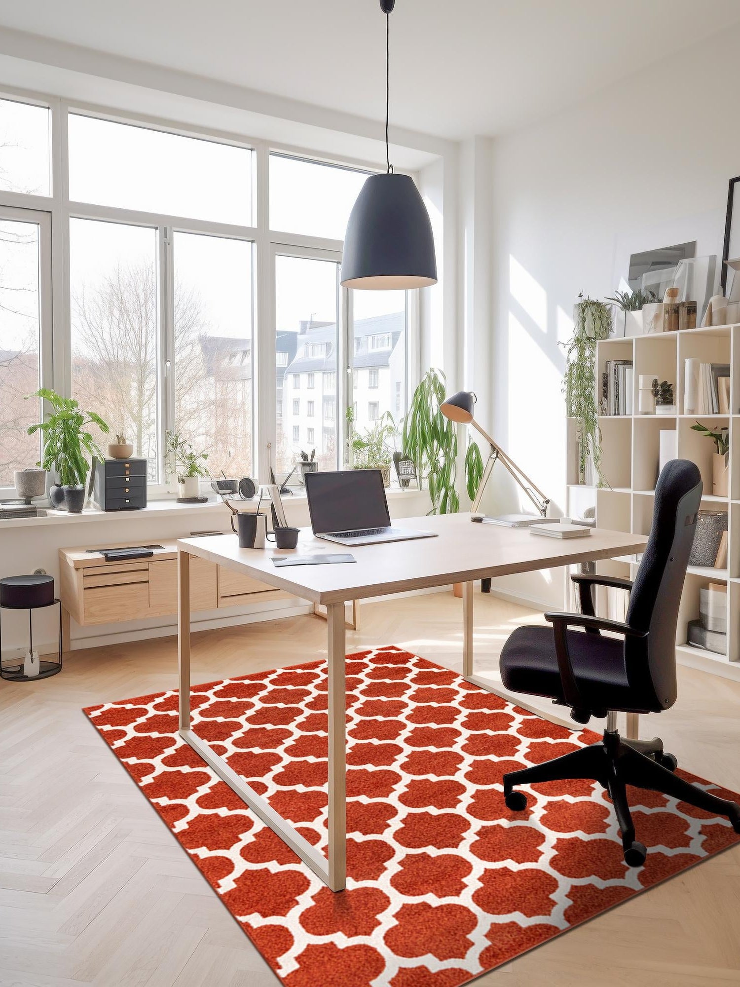 Light Terracotta 4' 1 x 6' 1 Trellis Rectangle Area Rug