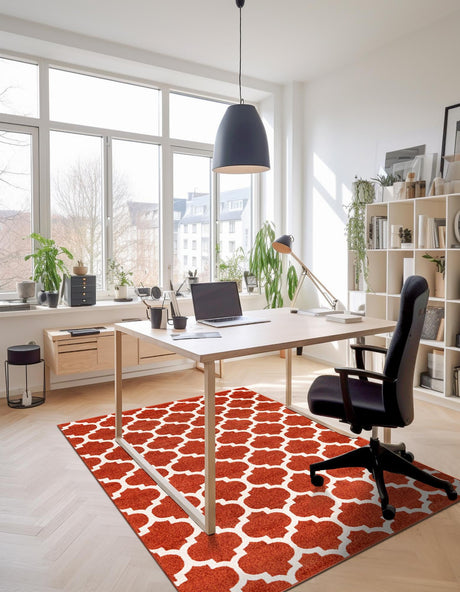 Light Terracotta 10' x 14' Trellis Rectangle Area Rug Geometric Modern Unique Durable Easy Clean Carpet for Contemporary Interior Design for Sale at Rug Engine