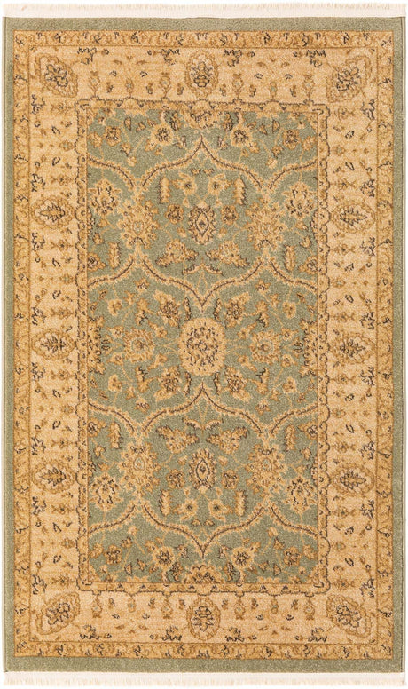 Light Green 3' 1 x 5' 3 Edinburgh Rectangle Area Rug 100% Polypropylene Easy Clean With Cotton Backing Traditional Classic Design Carpet for Living, Dining Room, Office for Sale at Rug Engine