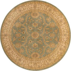 Light Green 8' x 8' Edinburgh Round Area Rug 100% Polypropylene Easy Clean With Cotton Backing Traditional Classic Design Carpet for Living, Dining Room, Office for Sale at Rug Engine