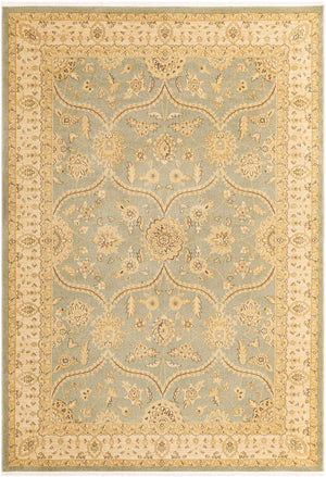 Light Green 7' 1 x 10' Edinburgh Rectangle Area Rug 100% Polypropylene Easy Clean With Cotton Backing Traditional Classic Design Carpet for Living, Dining Room, Office for Sale at Rug Engine