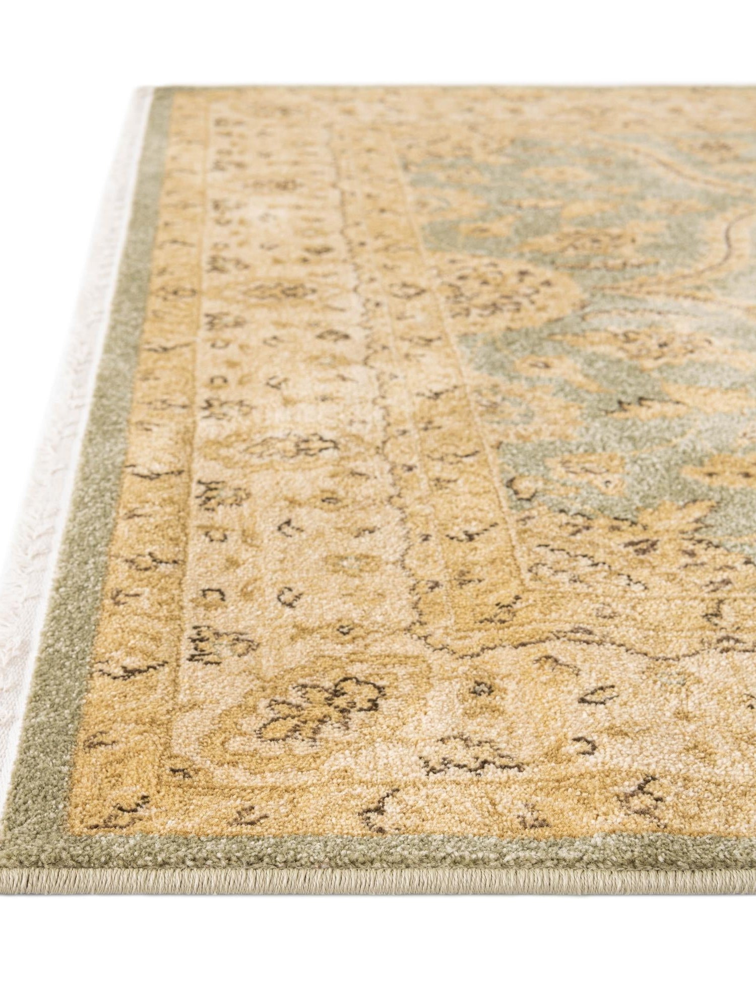 Light Green 8' x 11' Edinburgh Rectangle Area Rug 100% Polypropylene Easy Clean With Cotton Backing Traditional Classic Design Carpet for Living, Dining Room, Office for Sale at Rug Engine